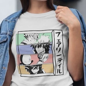 Fairy Tail Gray Fullbuster Juvia Lockser Anime Aesthetic Vaporwave Manga Otaku Unisex Heavy Cotton Tee