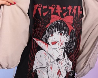 Feliz Halloween Calabaza Noche Anime Camiseta