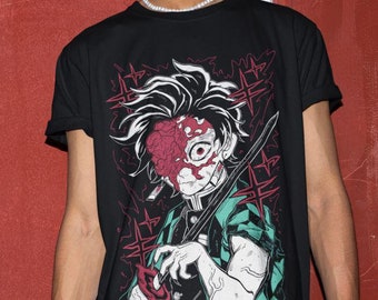Camiseta unisex de manga de terror espeluznante para chica, camiseta gótica de anime oscuro, camiseta gótica de manga inactiva