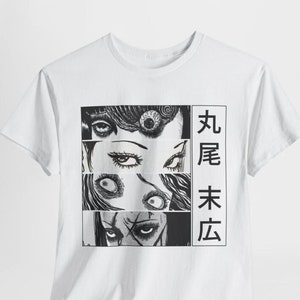 Unisex Horror Manga Creepy Girl T-Shirt, Dark Anime Gothic T-Shirt, Manga Gothic T-Shirt Inactive