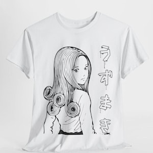 Unisex Horror Manga Creepy Girl T-Shirt, Dark Anime Gothic T-Shirt, Manga Gothic T-Shirt Inactive