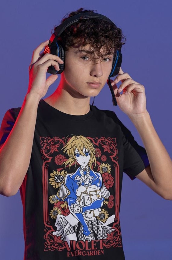 Evergarden-Graphic Art - Black And Violet T Shirt Men Women Evergarden-Graphic Art - Black And Violet T Shirt Men Women