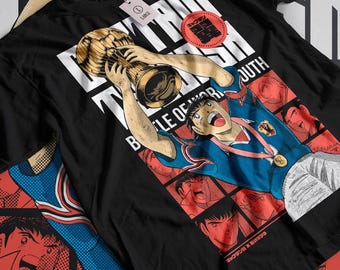 Legendary Soccer Heroes Unisex T-shirt - Japanese Anime Manga Style, Classic Sports Action, Otaku Apparel, 80s Retro Vibes, Japan Inspired