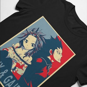 Fairy Tail Gray Fullbuster Juvia Lockser Anime Aesthetic Vaporwave Manga Otaku Unisex Heavy Cotton Tee