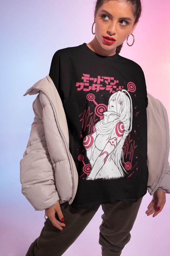 2010 デッドマンワンダーランド アニメTシャツ ガンタ シロ XL ユニセックス デッドマン・ワンダーランド アニメ レディース Tシャツ