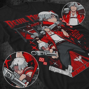 Dante Shooting DMC Premium Unisex T-shirt, May Cry DMC3 Premium Unisex T-shirt