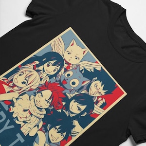 Fairy Tail Gray Fullbuster Juvia Lockser Anime Aesthetic Vaporwave Manga Otaku Unisex Heavy Cotton Tee