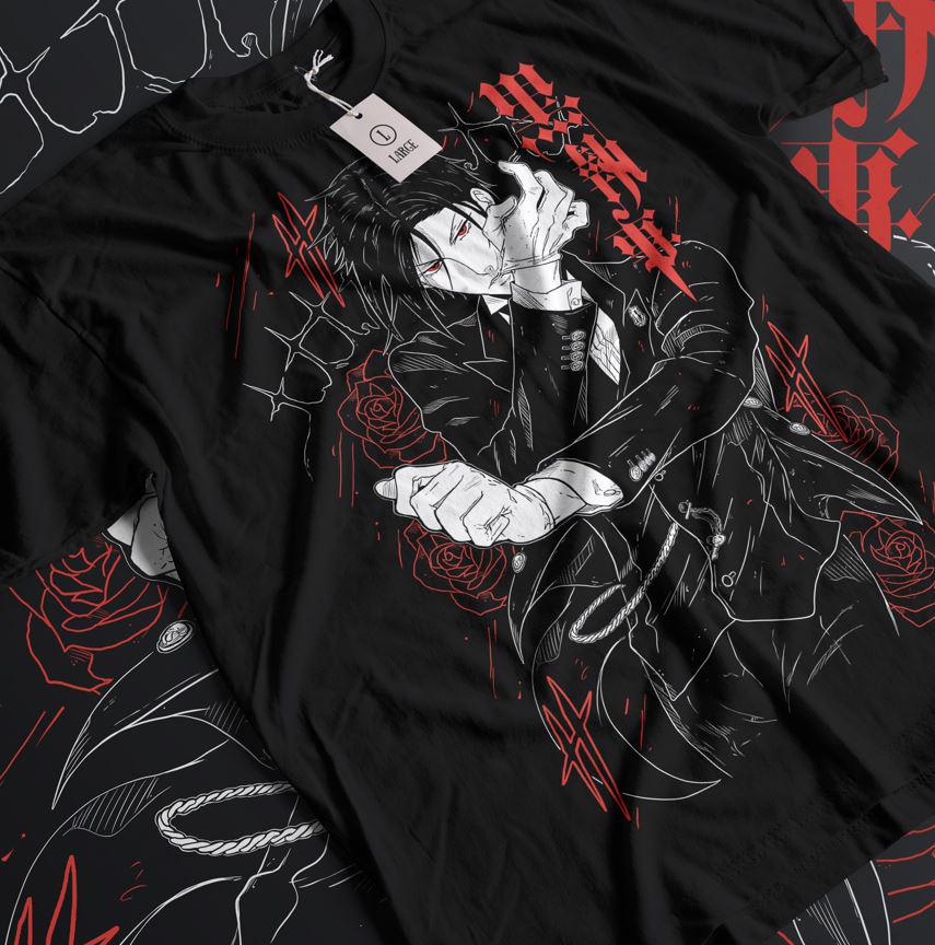 Unisex, Black Butler Shirt, Ciel Phantomhive, Sebastian T-shirt