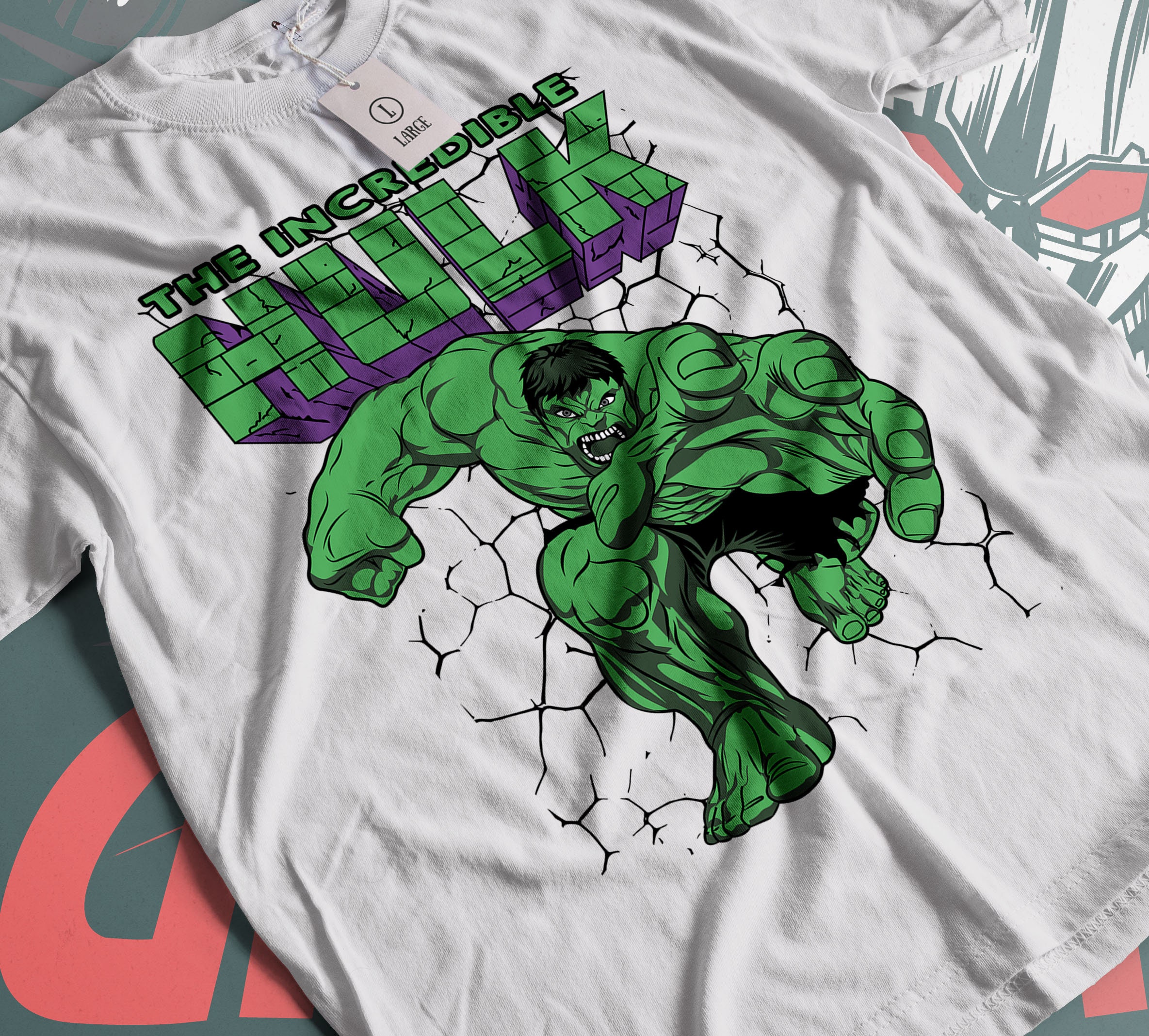Mens incredible hulk t shirt hotsell