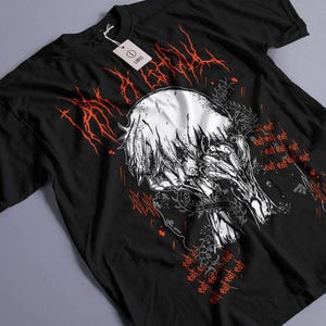 UNISEX Horror Manga Creepy Girl T-Shirt, Manga Gothic T-Shirt, Dark Anime Gothic T-Shirt