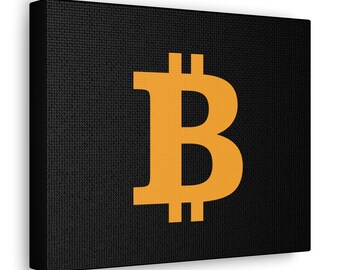 BITCOIN BTC Wall Art  - Bitcoin BTC Logo - Btc Token Cryptocurrency Coin - Crypto Wall Art Canvas Gallery Wrap