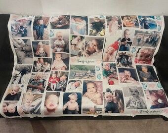 Personalised Photo Blanket Large Soft Throw Unique Birthday Gift Memories Gift for Mum Gift for Nan Gift for Dad Family Father's Day