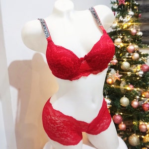 Buy Victoria's Secret Lipstick Red Lace Unlined Corset Bra Top from the  Next UK online shop