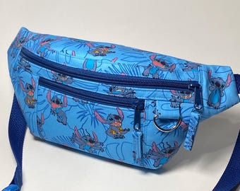 Riñonera con temática de alienígenas azules – Bolso de cintura con cremallera, accesorio hecho a mano para parques temáticos