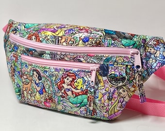 Princess Fanny Pack / Belt Bag - Great for use at theme parks - Cinderella, Snow White and Rapunzel and others