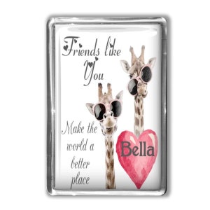 Friendship Magnet Personalised Gift Giraffe funny gift Friendship Gift, Thank You Gift, Positivity Gift Best Friend Unique gift
