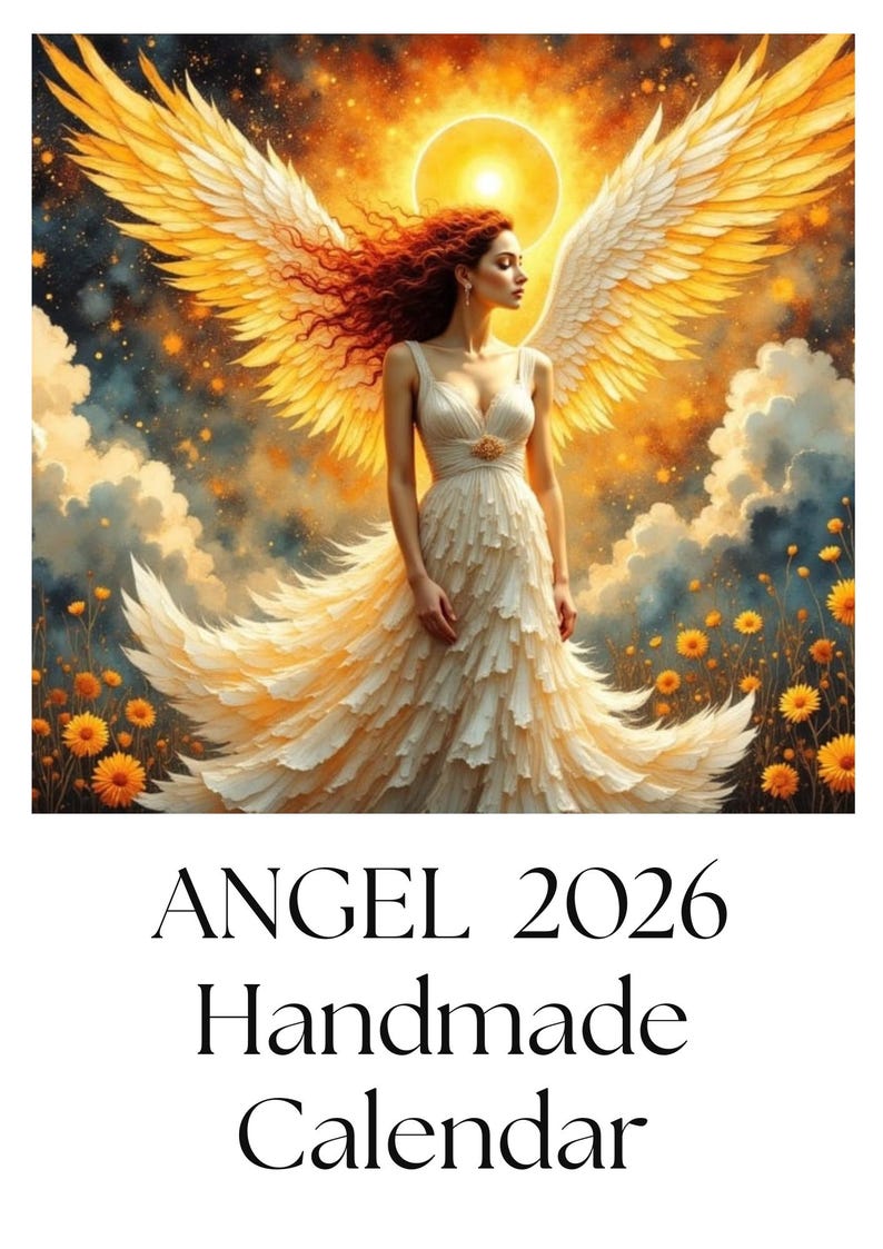 2026 Angel Wall Calendar Handmade A4 Monthly View With Uplifting Il Q14u 