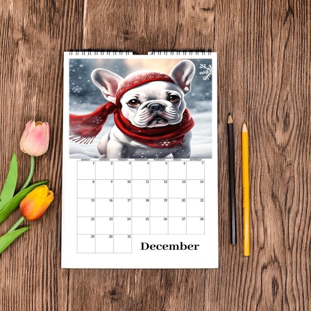 French Bulldog Calendar 2024 Frenchie Calendar Beautiful Handmade