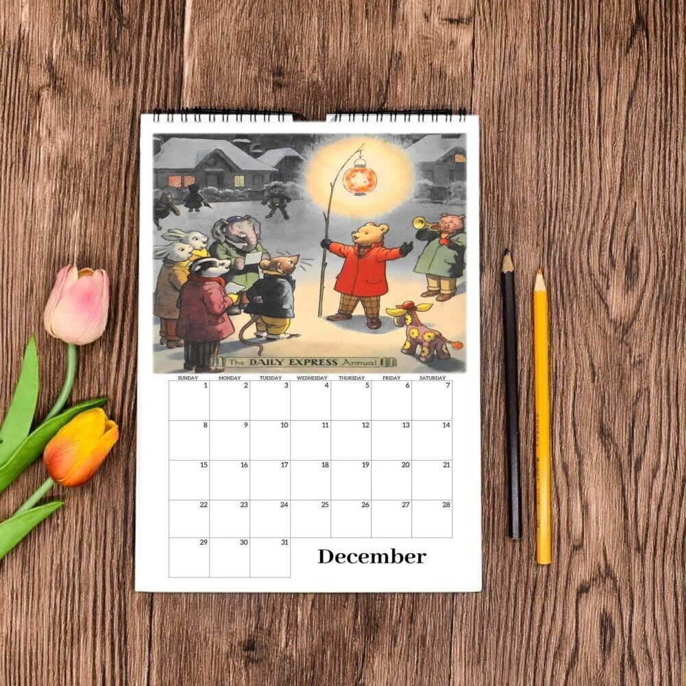 Rupert Bear Calendar 2024 A4 One Month View Handmade Etsy Australia