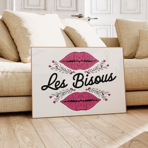 Les Bisous Art Print French Kiss Romantic Wall Art Perfect Gift for Loved Ones