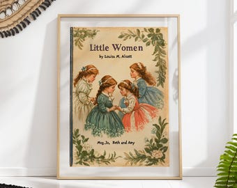 Little Women Book Cover Art Print: Louisa May Alcott Vintage Decor