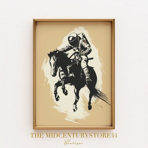 Space Cowboy Art Print - Astronaut Horseback Rider Surreal Wall Decor PRINTED on Luxury Paper