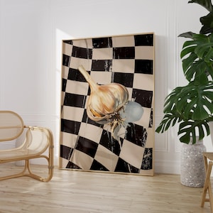 Retro Garlic Kitchen Art Print Food Poster  PRINTED on Luxury Paper