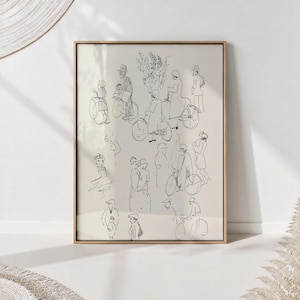 Cyclist Cachet Sketch Print: Minimalist Line Drawing Wall Art Decor