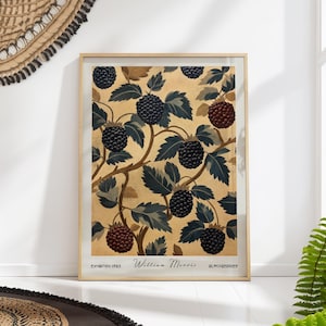 William Morris Blackberries Botanical Print - Vintage Kitchen Wall Art