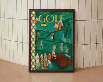 Vintage Golf Cover Wall Art - Mid-Century Sports Decor