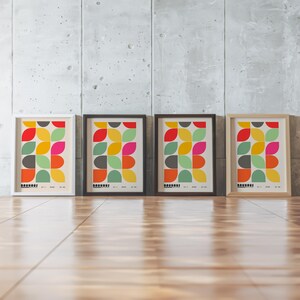 Mid Century Modern Bauhaus Art Prints Set of 2 - Boho Colorful Abstract ...