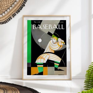 Vintage Baseball Magazine Cover Poster - Mid Century Sports Wall Art for Game Lovers