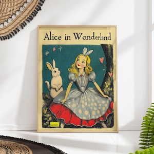 Alice in Wonderland Vintage Book Cover Art Print - Classic Children’s Book Illustration