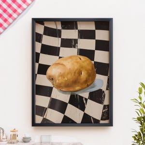 Retro Potato Kitchen Art Print Vegetable Wall Art PRINTED on Luxury Paper