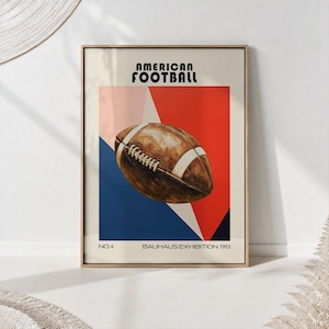 Bauhaus American Football Art Print: Retro Wall Decor