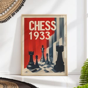 Chess Print - Vintage Retro Game Room Art Strategy Office Decor PRINTED on Fine Art Paper