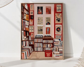 Retro Cassette Tape Art Print - 80s Music Room Decor Nostalgic Mixtape