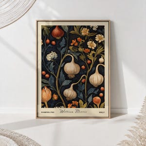 Garlic Kitchen Print William Morris Botanical Wall Art Cooking Decor PRINTED on Luxury Paper