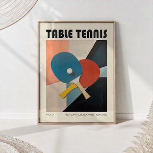 Bauhaus Table Tennis Print: Mid-Century Modern Sport Art