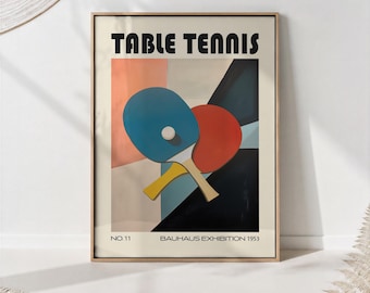 Bauhaus Table Tennis Print: Mid-Century Modern Sport Art