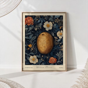 Potato Kitchen Print William Morris Botanical Wall Art Cooking Decor PRINTED on Luxury Paper