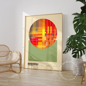 Disco Print Bauhaus Poster Midcentury Modern Abstract Geometric Poster