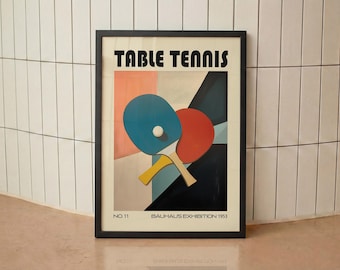 Bauhaus Table Tennis Print: Mid-Century Modern Sport Art