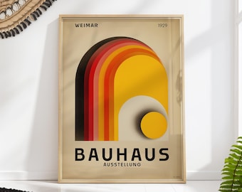 Bauhaus Arch Poster: Mid Century Modern Geometric Wall Art