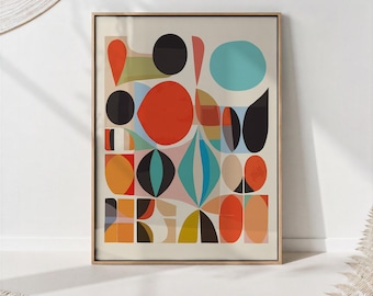 Mid Century Modern Art Print Abstract Gift for Design Lovers Retro Home Decor