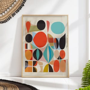Mid Century Modern Art Print Abstract Gift for Design Lovers Retro Home Decor