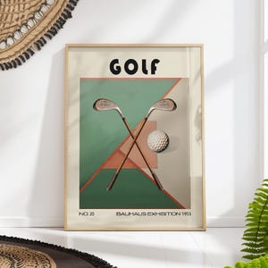 Vintage Golf Print Bauhaus Exhibition Retro Wall Art Mid Century Modern Sport Decor PRINTED on Luxury Paper