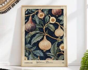 Fig Kitchen Print William Morris Botanical Vintage Wall Art Cooking Decor PRINTED on Luxury Paper