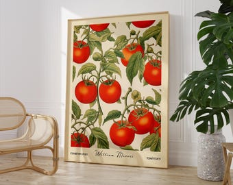 William Morris Tomato Art Print - Vintage Food Illustration Kitchen Wall Decor PRINTED on Luxury Paper