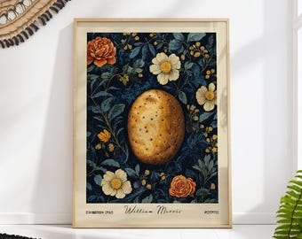 Potato Kitchen Print William Morris Botanical Wall Art Cooking Decor PRINTED on Luxury Paper
